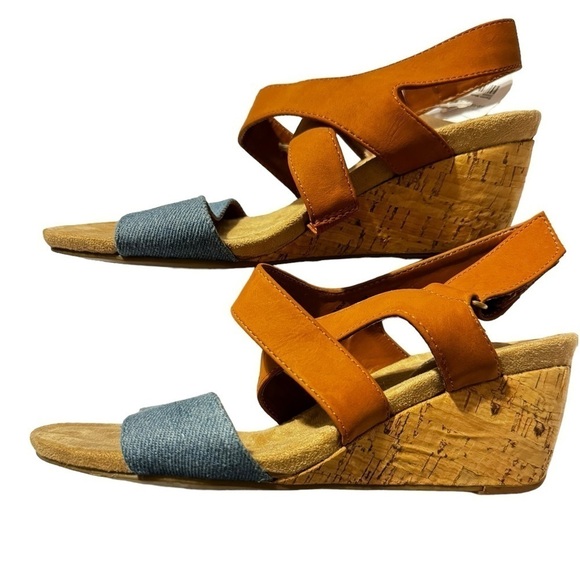 St Johns Bay Pasque Wedge Sandals 6 M - Picture 3 of 10